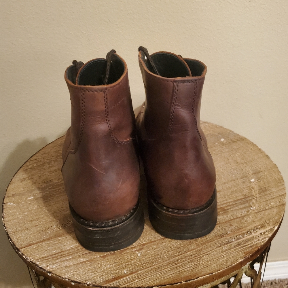 THURSDAY BOOT CO. Captain Cap Toe Arizona Adobe Leather Lace-Up Ankle Boots 12½ - Picture 7 of 11